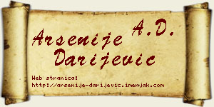 Arsenije Darijević vizit kartica